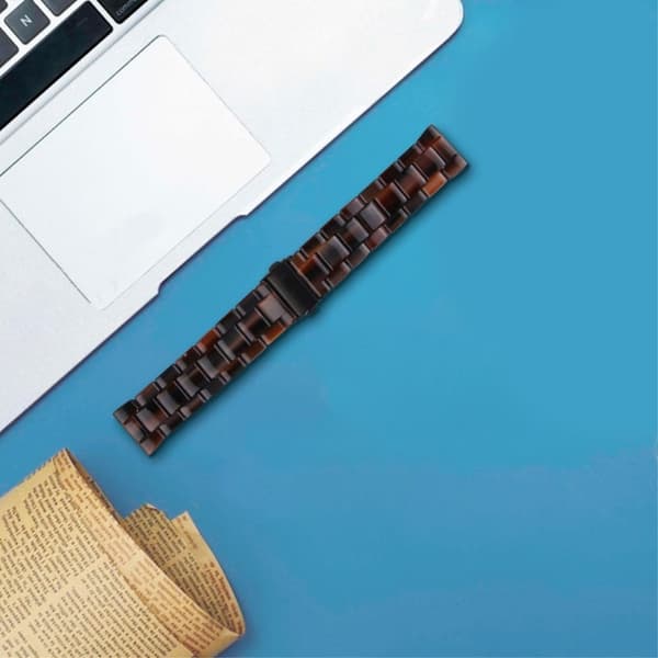 22 mm klockarmband i resinmodell för Fossil-klocka - Choklad