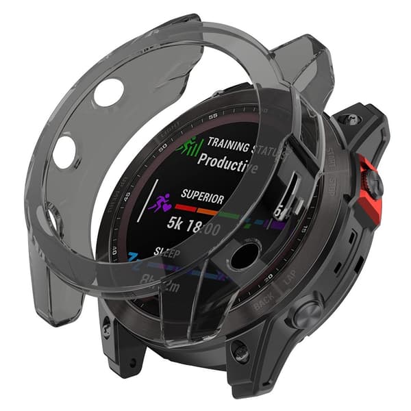Garmin Epix genomskinligt hölje med urholkning - Genomskinlig Svart