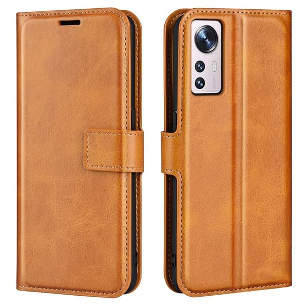 Hållbart konstläder Xiaomi 12 Lite fodral med plånbok - Brun