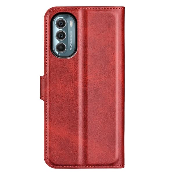 Hållbart konstläder Motorola Moto G (2022) fodral med plånbok - Röd