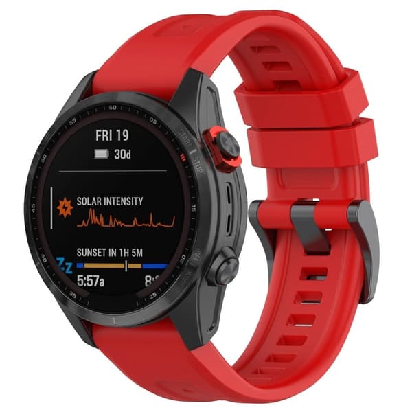 Klockarmband i silikon för Garmin- och Coros-klockor - Röd