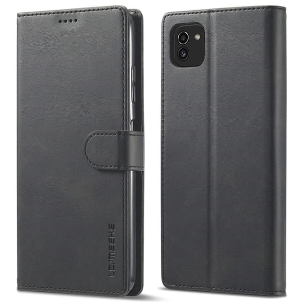 LC.Imeeke läder Samsung Galaxy A03 fodral - Svart