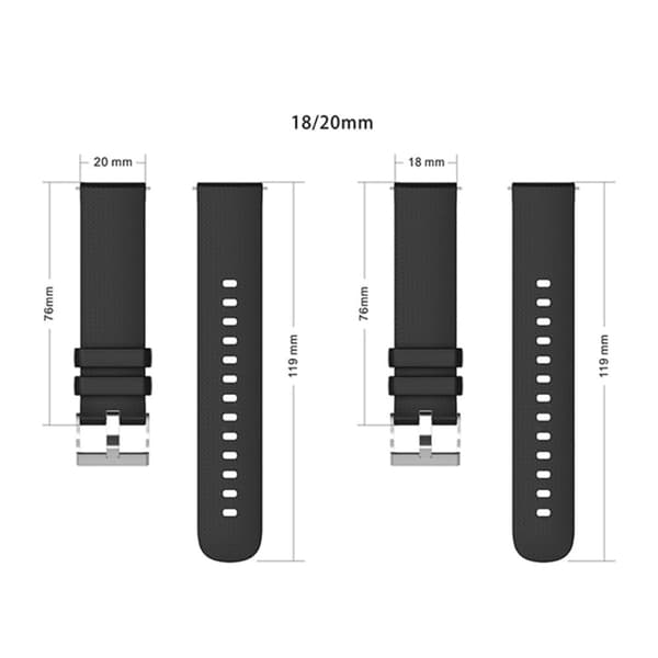 20 mm klockarmband i silikon med universell rutnätsdesign - Ljusgrön