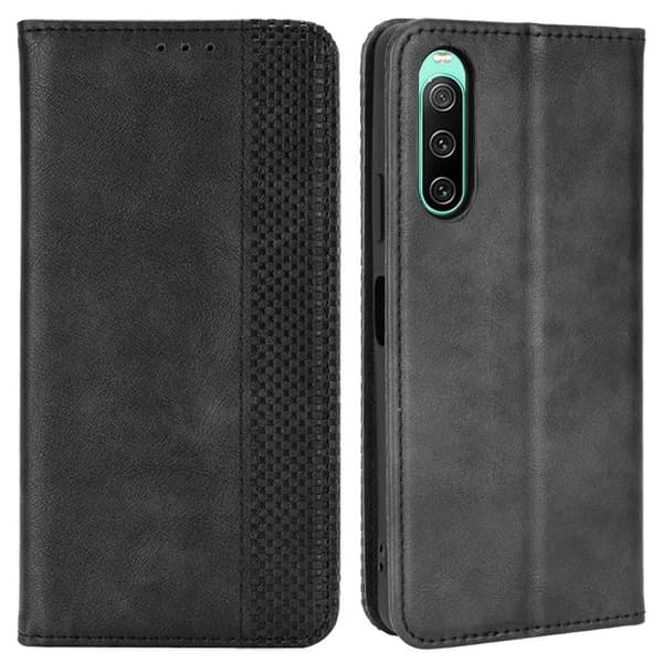 Bofink Vintage läder Sony Xperia 10 IV fodral - Svart