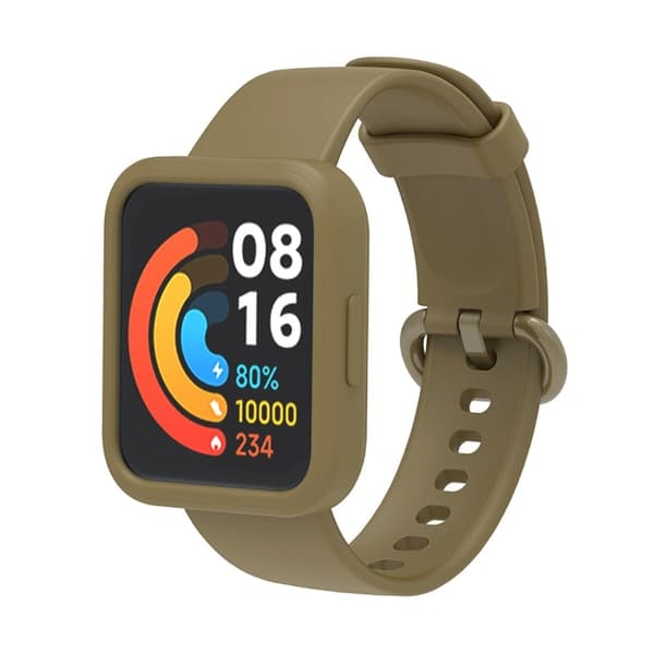 Xiaomi Redmi Watch 2 / Watch 2 Lite klockarmband och fodral i silikon - Ljus Kaffe