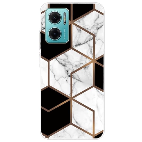 Marble design Xiaomi Redmi Note 11E kotelot - Marmorikuutio Mustana Ja Valkoinen