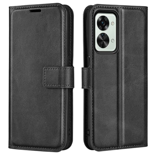 Hållbart konstläder OnePlus Nord 2T fodral med plånbok - Svart