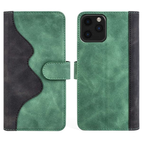 Tvåfärgat iPhone 11 Pro Max fodral i läder - Grön