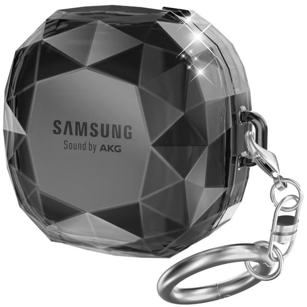 AHASTYLE diamantliknande fodral för Samsung Galaxy Buds hörlurar - Genomskinlig Svart