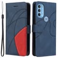 Miniatyrbild 1 av 2: Texturerat läder Motorola Moto G71 5G fodral med handledsband - Blå