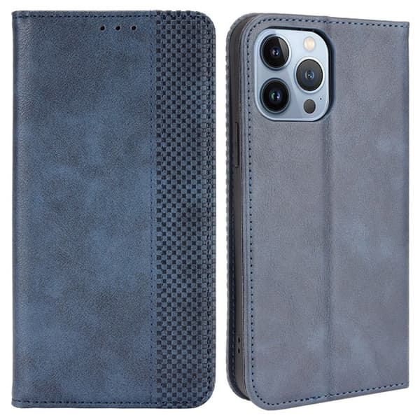 Bofink Vintage läder iPhone 14 fodral - Blå