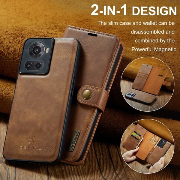 DG.Ming 2-i-1 OnePlus 10R / OnePlus Ace fodral - Brun