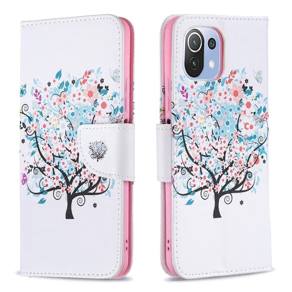 Wonderland Xiaomi 11 Lite 5g Ne / Mi 11 Lite 5g / 11 Lite Flip Etui - Blomstret Træ
