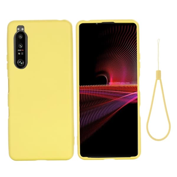 Matt Sony Xperia 1 III skal av flytande silikon - Gul