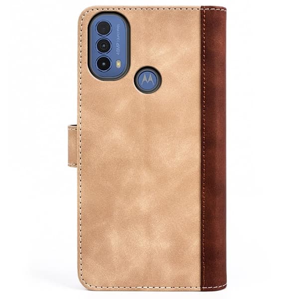 Tvåfärgat Motorola Moto E30 / Motorola Moto E40 / Motorola Moto E20 fodral i läder - Gul