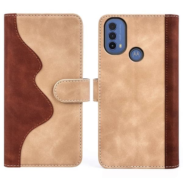 Tvåfärgat Motorola Moto E30 / Motorola Moto E40 / Motorola Moto E20 fodral i läder - Gul