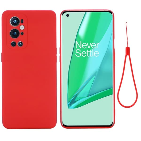 Matt OnePlus 9 Pro skal av flytande silikon - Röd