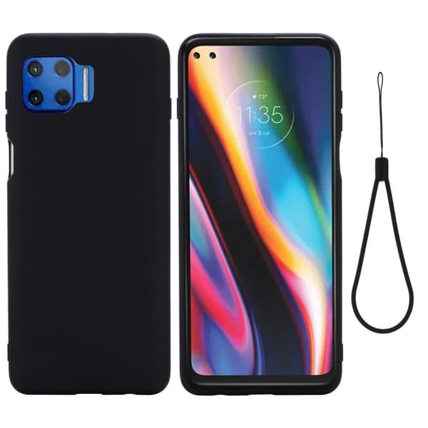 Matte Liquid Silikone Cover til Motorola Moto G 5G Plus - Sort