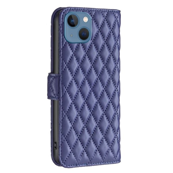 Matt iPhone 13 fodral med rombmönster - Blå