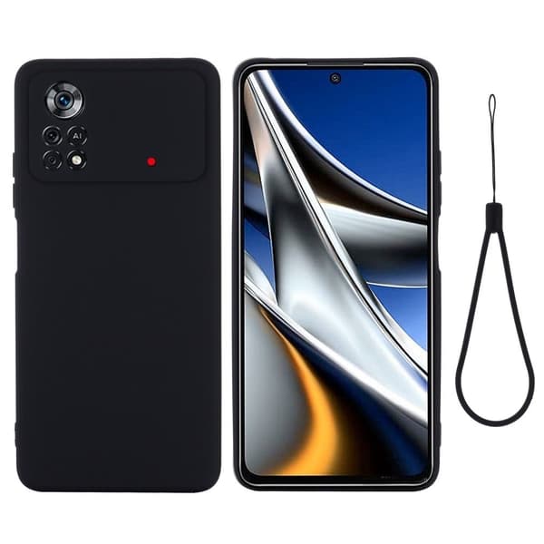 Matt Xiaomi Poco X4 Pro 5G skal av flytande silikon - Svart