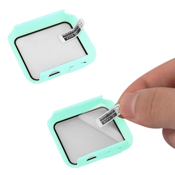 Apple Watch SE 2022 (44mm) cover with tempered glass screen protector - Cyan