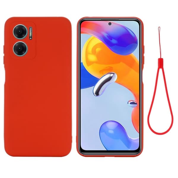Matt Xiaomi Redmi 10 skal av flytande silikon - Röd