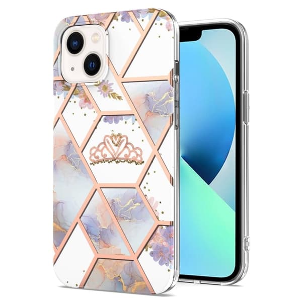 Marble Patterned Suojakuori With Ring Holder For iPhone 14 - Kruunu