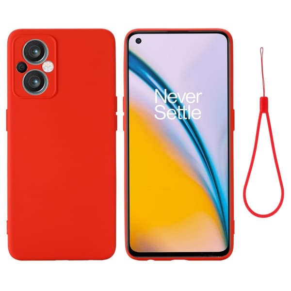 Matt OnePlus Nord N20 5G skal av flytande silikon - Röd