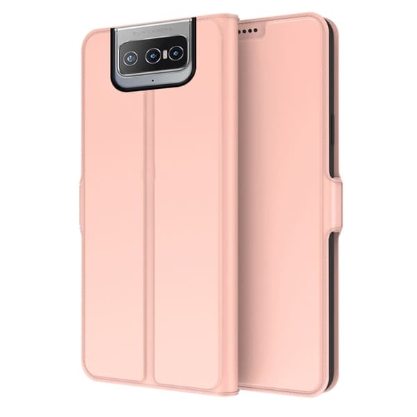 Smidigt och tunt PU-läder Asus Zenfone 8 Flip fodral - Rosa