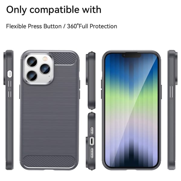 Carbon Flex iPhone 14 Pro skal - Silver/Grå
