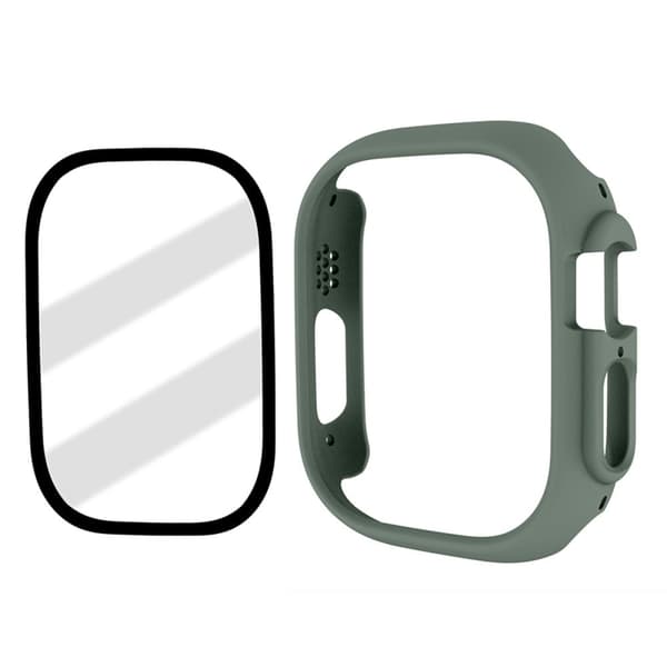 Apple Watch Ultra-skydd med skärmskydd av härdat glas - Militärgrön