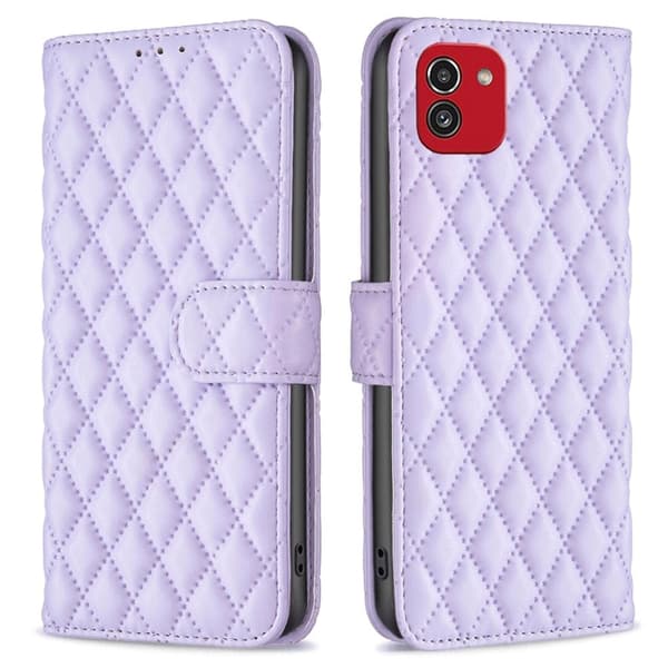 Matt Samsung Galaxy A03 fodral med rombmönster - Lila