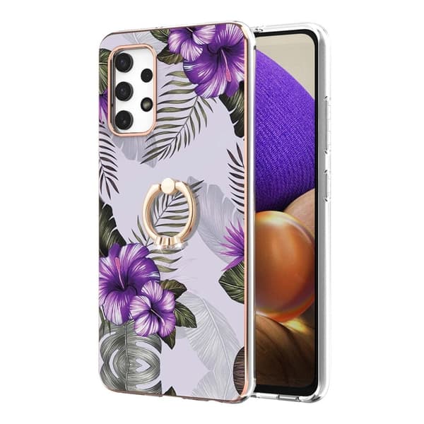 Marmormotiv Samsung Galaxy M32 5G / Samsung Galaxy A32 5G skal - Lila Blommor