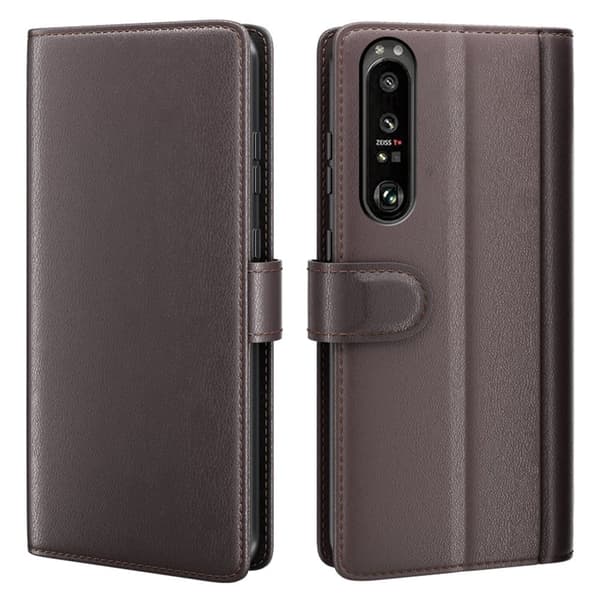 Äkta läder Sony Xperia 1 III fodral med korthållare