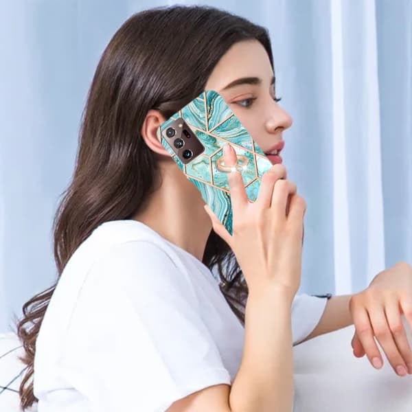 Marmormotiv Samsung Galaxy Note 20 Ultra 5G skal - Blå