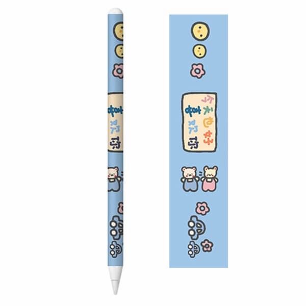Apple Pencil 2 coolt klistermärke - Blå Med Söta Björnar