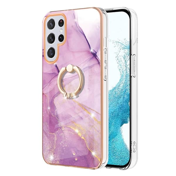 Marmormotiv Samsung Galaxy S22 Ultra skal - Rosa Marmor Dis