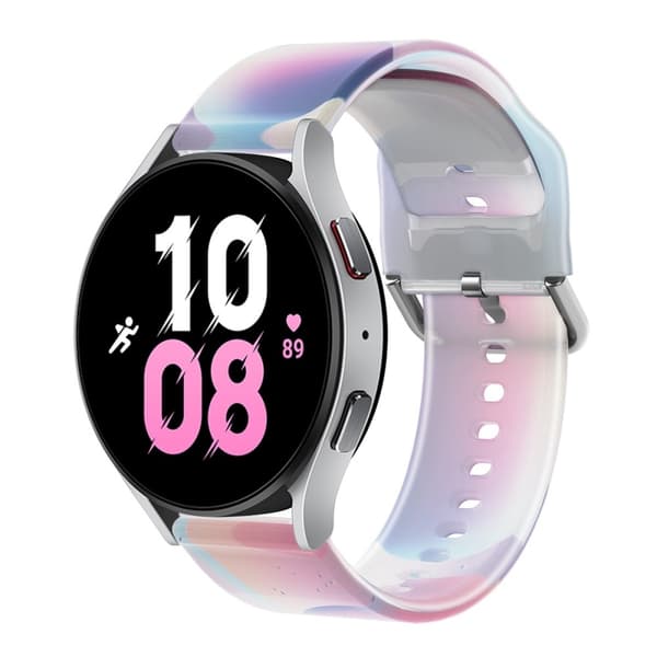 20 mm universellt klockarmband i regnbågsfärgad silikon - Blå Lila Bubbla