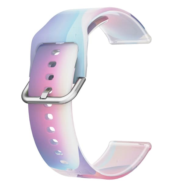 20 mm universellt klockarmband i regnbågsfärgad silikon - Blå Lila Bubbla