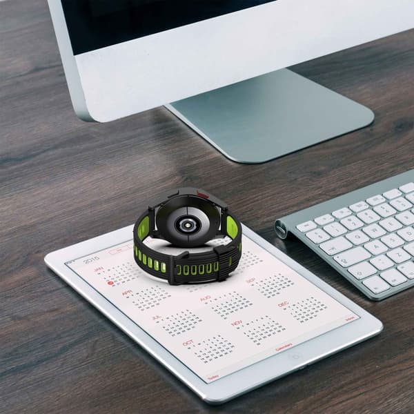20 mm universellt klockarmband med dubbla färgstrimmor - Svart / Mörkgrå