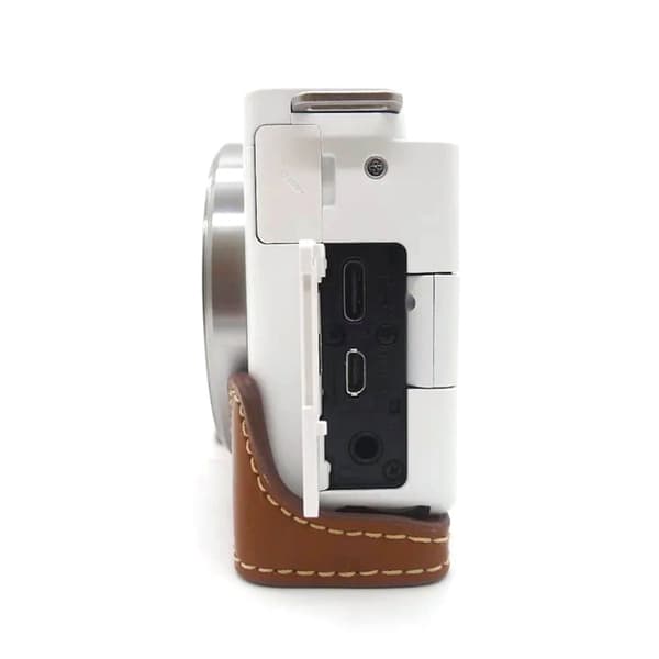 Sony ZV-E10 halvfodral i läder - Brun