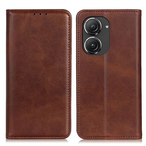 Äkta läder Asus Zenfone 9 fodral - Brun