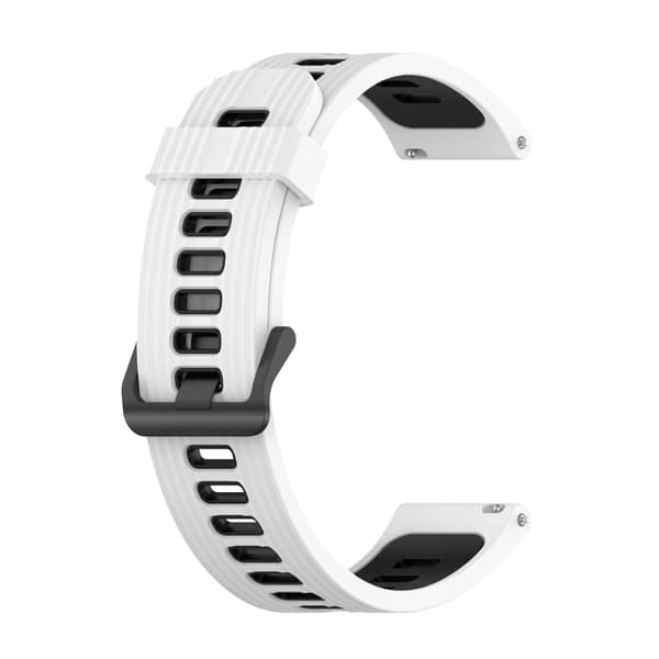 20 mm universellt klockarmband med dubbla färgstrimmor - Vit / Svart