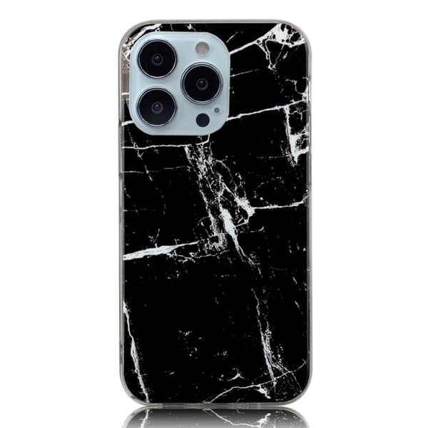 Marble design iPhone 14 Pro Max cover - Sort Marmor