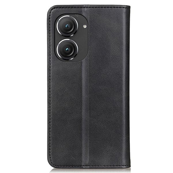 Äkta läder Asus Zenfone 9 fodral - Svart