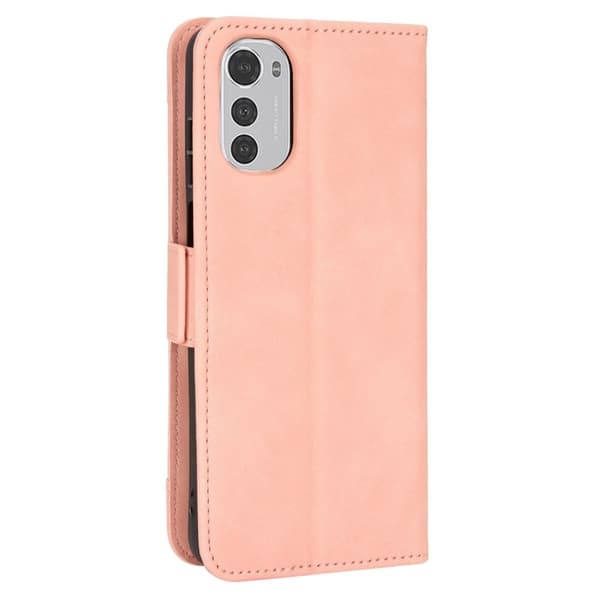Modernt Motorola Moto E32 fodral med plånbok - Rosa