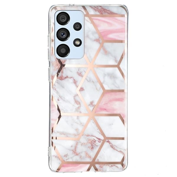 Marmormotiv Samsung Galaxy A33 5G skal - Rosa / Vit Marmor