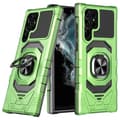 Miniatyrbild 1 av 2: Slitstarkt hårdplastskal med mjuk insida och kickstand för Samsung Galaxy S22 Ultra - Grön