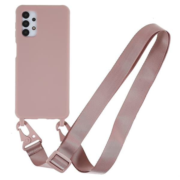 Tunt TPU-fodral med matt yta och justerbar rem för Samsung Galaxy M32 5G / A32 5G - Mörkrosa