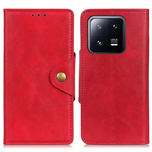 Alpha läder Xiaomi 13 fodral - Röd